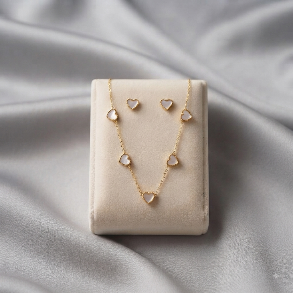 Conjunto Corazones Dorados – Amor Sutil - TrendyLane